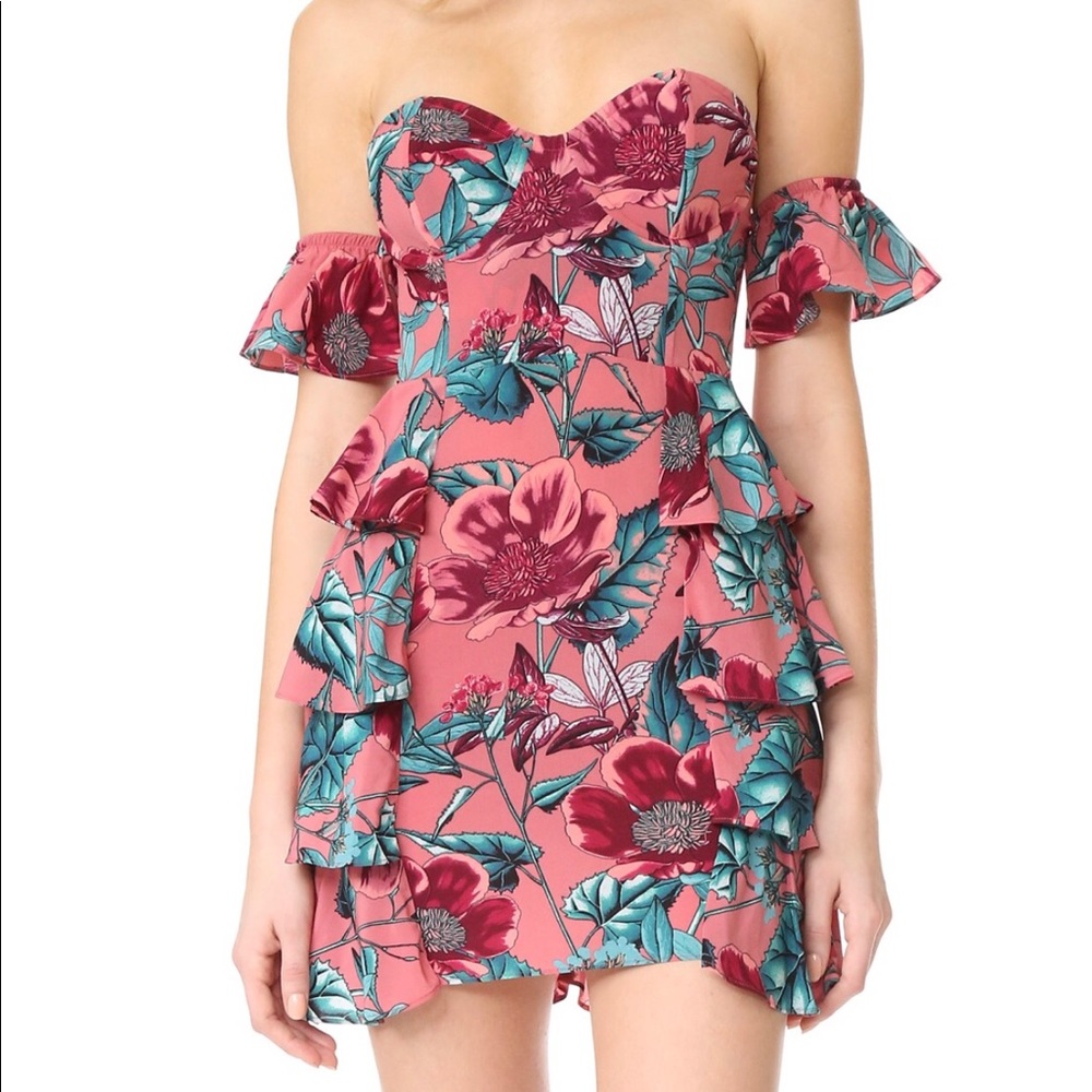 For Love & Lemons Flamenco Strapless Dress